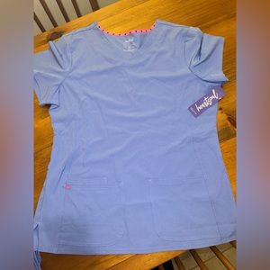 Heart soul blue/purple scrub top